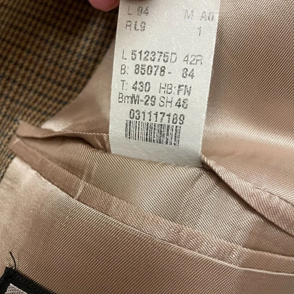 Vintage Ralph Lauren Pure New Wool Check Sportcoat Men 42R Brown Canada